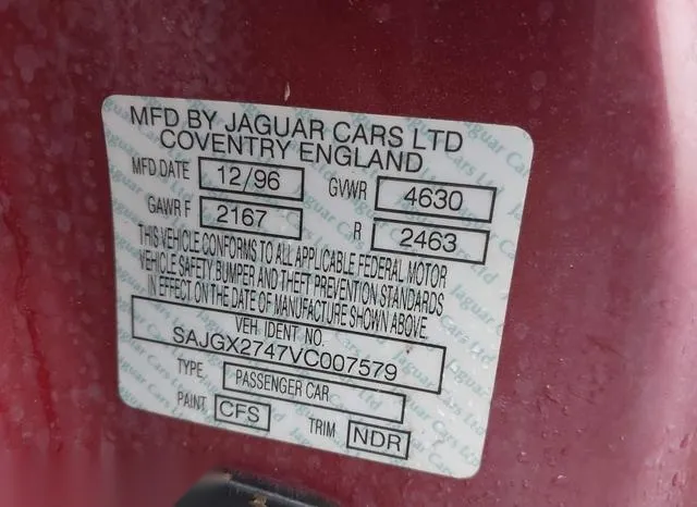 SAJGX2747VC007579 1997 1997 Jaguar XK- 8 9