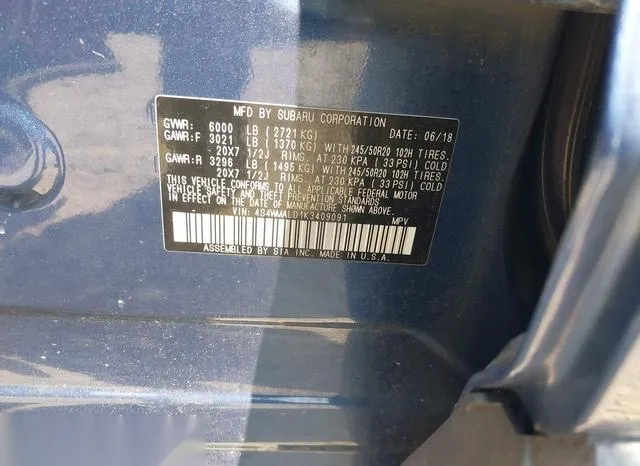 4S4WMALD1K3409091 2019 2019 Subaru Ascent- Limited 9