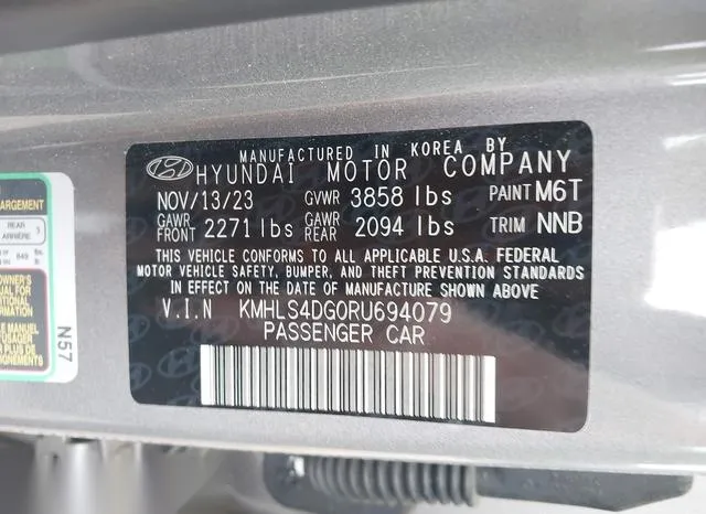 KMHLS4DG0RU694079 2024 2024 Hyundai Elantra- Sel 9