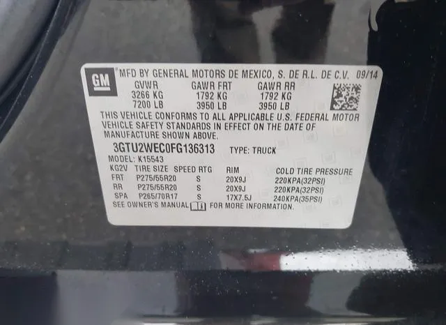 3GTU2WEC0FG136313 2015 2015 GMC Sierra- 1500 Denali 9