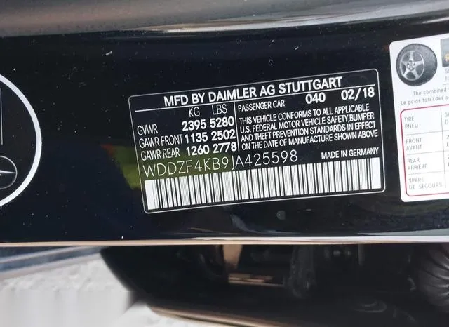 WDDZF4KB9JA425598 2018 2018 Mercedes-Benz E 300- 4Matic 9