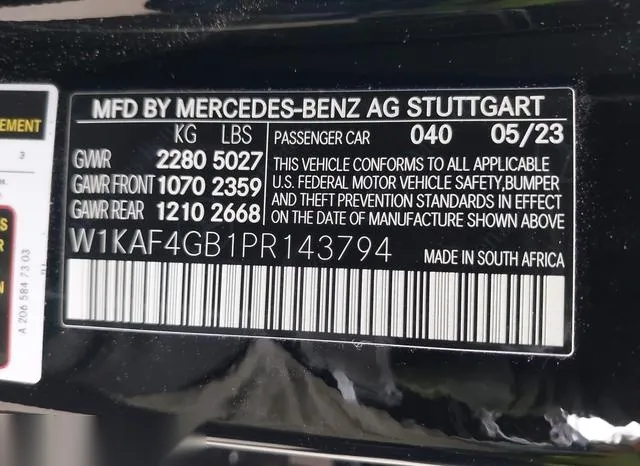 W1KAF4GB1PR143794 2023 2023 Mercedes-Benz C 300- Sedan 9