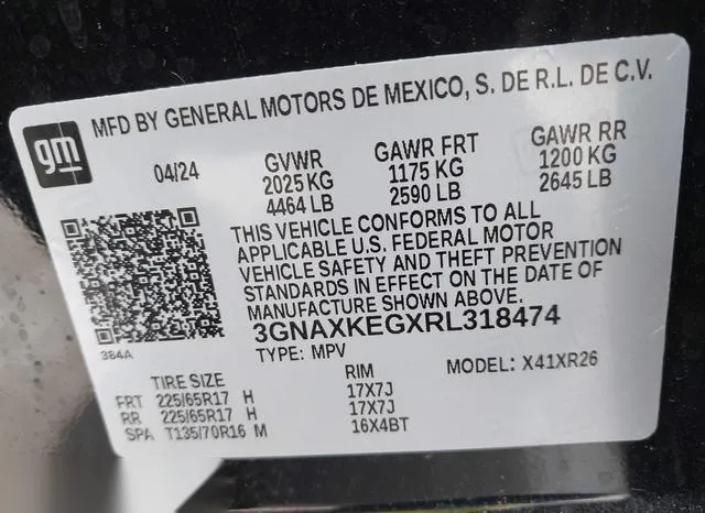 3GNAXKEGXRL318474 2024 2024 Chevrolet Equinox- Fwd Lt 9