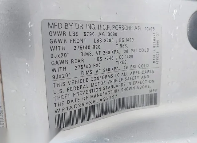 WP1AC29PX6LA93297 2006 2006 Porsche Cayenne- Turbo/Turbo S 9