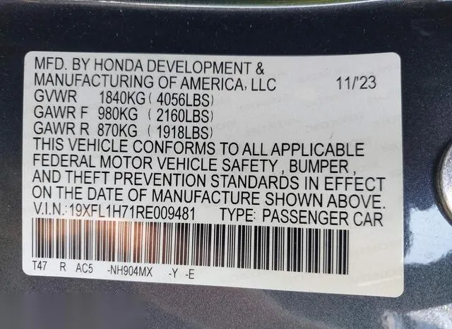 19XFL1H71RE009481 2024 2024 Honda Civic- Ex-L 9