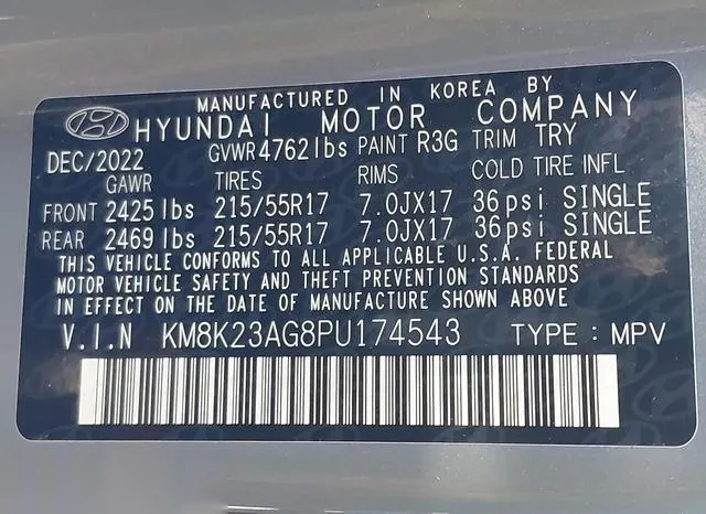 KM8K23AG8PU174543 2023 2023 Hyundai Kona- Electric SE 9