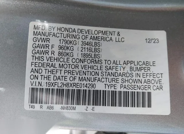 19XFL2H8XRE014290 2024 2024 Honda Civic- Sport 9