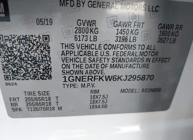 1GNERFKW6KJ295870 2019 2019 Chevrolet Traverse- LS 9