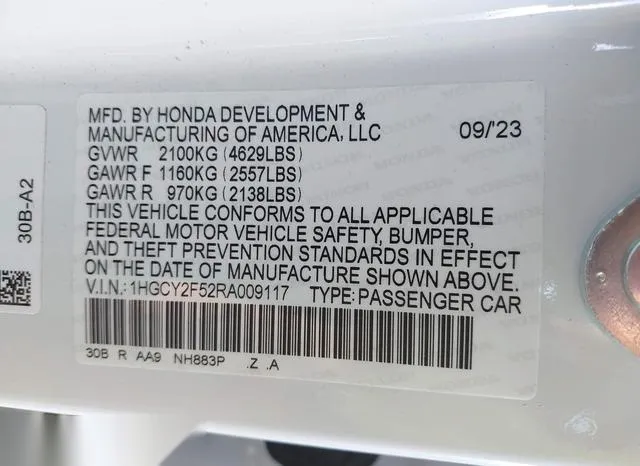 1HGCY2F52RA009117 2024 2024 Honda Accord- Hybrid Sport 9