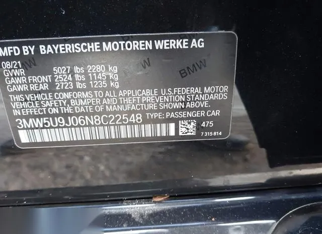 3MW5U9J06N8C22548 2022 2022 BMW 3 Series- M340I Xdrive 9