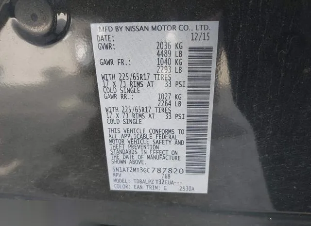 5N1AT2MT3GC787820 2016 2016 Nissan Rogue- S 9