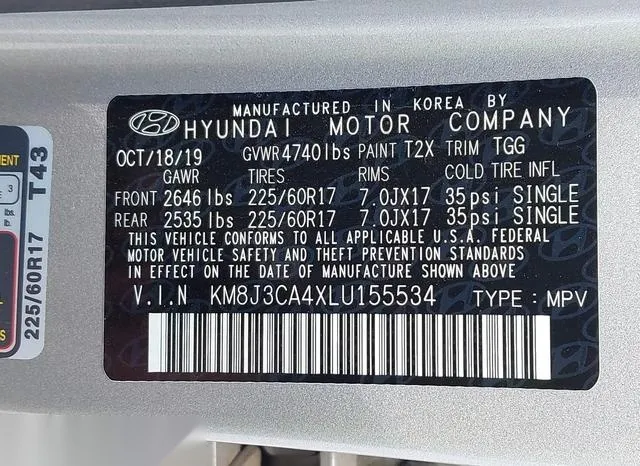 KM8J3CA4XLU155534 2020 2020 Hyundai Tucson- Value 9