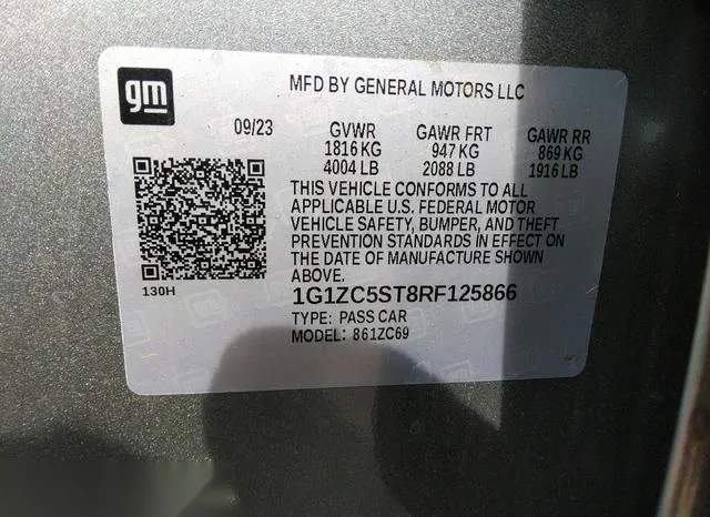 1G1ZC5ST8RF125866 2024 2024 Chevrolet Malibu- Fwd 1Fl 9