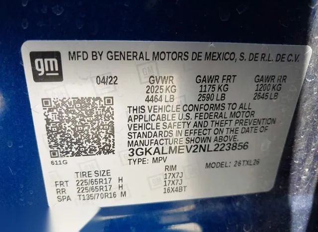 3GKALMEV2NL223856 2022 2022 GMC Terrain- Fwd Sle 9