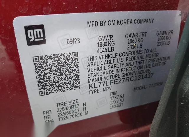 KL77LFE27RC131437 2024 2024 Chevrolet Trax- Fwd Sp 9