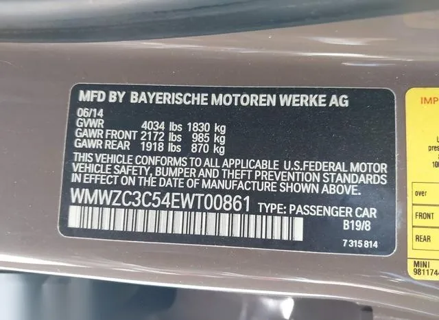 WMWZC3C54EWT00861 2014 2014 Mini Countryman- Cooper S 9