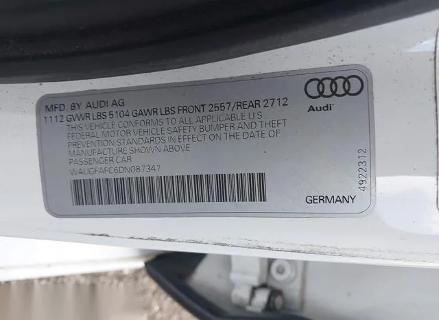 WAUGFAFC6DN087347 2013 2013 Audi A6- 2-0T Premium 9