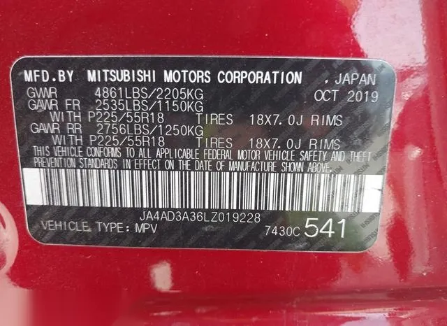 JA4AD3A36LZ019228 2020 2020 Mitsubishi Outlander- Sel 2-4 9