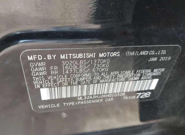 ML32A3HJ2KH010329 2019 2019 Mitsubishi Mirage- RF 9