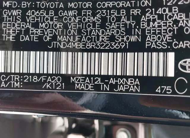 JTND4MBE8R3223691 2024 2024 Toyota Corolla- SE 9