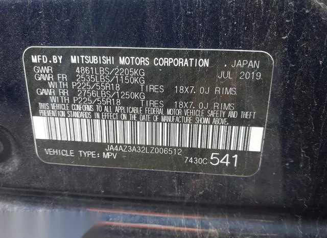 JA4AZ3A32LZ006512 2020 2020 Mitsubishi Outlander- Es 2-4 S-Awc 9