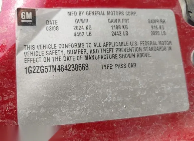 1G2ZG57N484238668 2008 2008 Pontiac G6 9