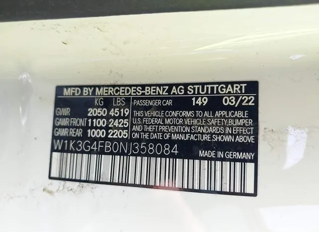 W1K3G4FB0NJ358084 2022 2022 Mercedes-Benz A 220- 4Matic 9