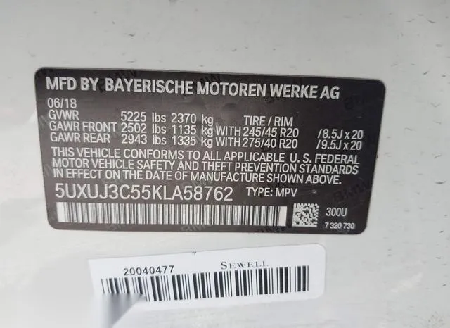 5UXUJ3C55KLA58762 2019 2019 BMW X4- Xdrive30I 9