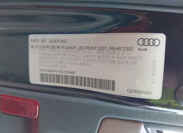 WAUGMAF41KA120466 2019 2019 Audi A4- 40 Titanium Premium 9