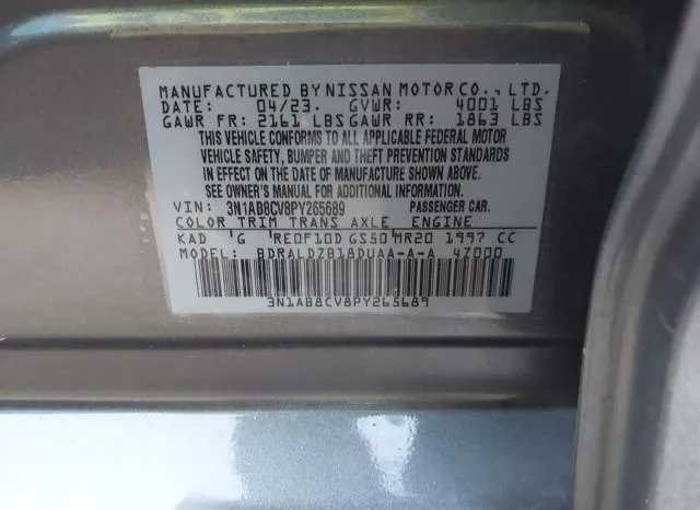 3N1AB8CV8PY265689 2023 2023 Nissan Sentra- Sv Xtronic Cvt 9