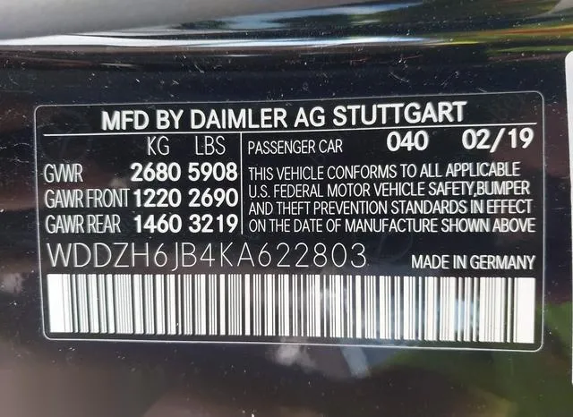 WDDZH6JB4KA622803 2019 2019 Mercedes-Benz E-Class- E450 4Matic 9