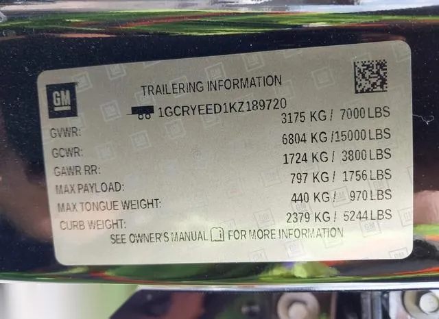 1GCRYEED1KZ189720 2019 2019 Chevrolet Silverado 1500- Rst 9