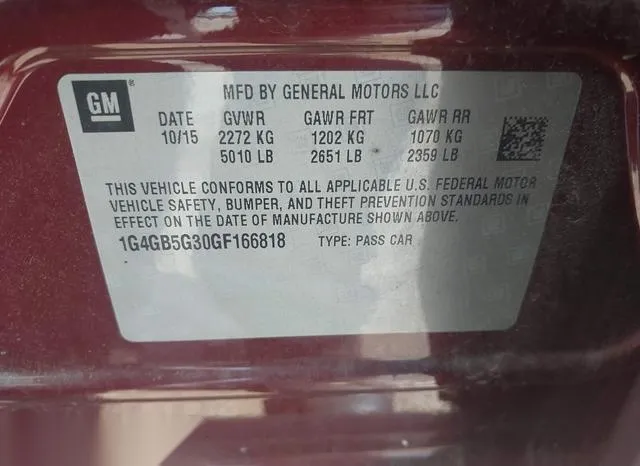 1G4GB5G30GF166818 2016 2016 Buick Lacrosse- Leather 9