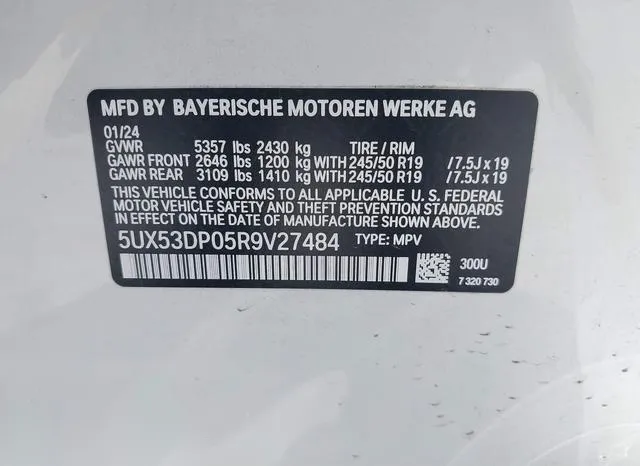 5UX53DP05R9V27484 2024 2024 BMW X3- Xdrive30I 9