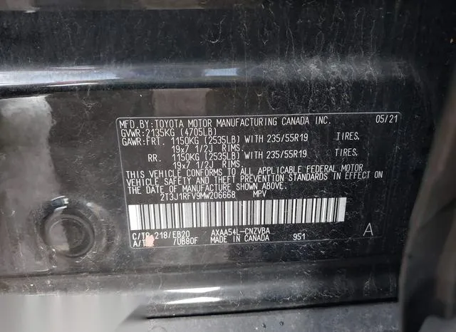 2T3J1RFV9MW206668 2021 2021 Toyota RAV4- Adventure 9