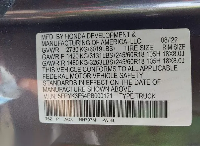 5FPYK3F54PB000121 2023 2023 Honda Ridgeline- Rtl 9