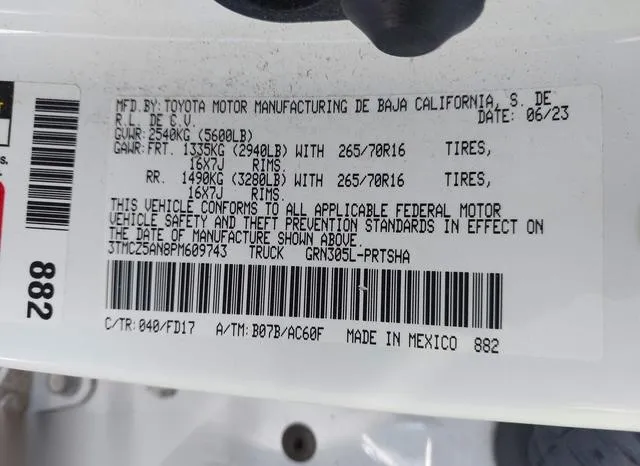 3TMCZ5AN8PM609743 2023 2023 Toyota Tacoma- Trd Off Road 9