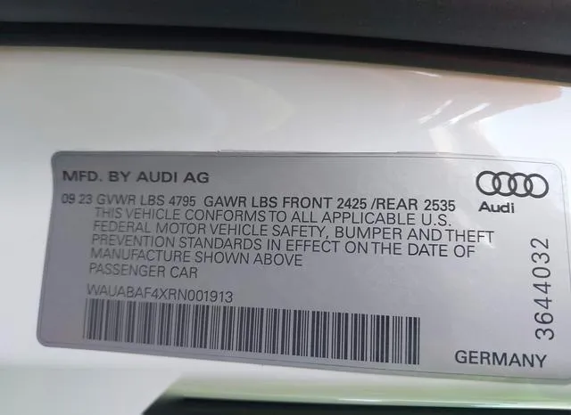 WAUABAF4XRN001913 2024 2024 Audi A4- Premium 40 Tfsi Quattro 9