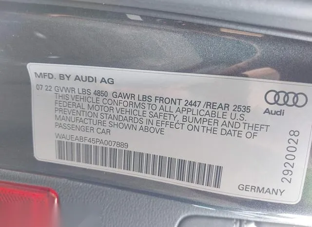 WAUEABF45PA007889 2023 2023 Audi A4- Premium Plus 45 Tfsi S  9