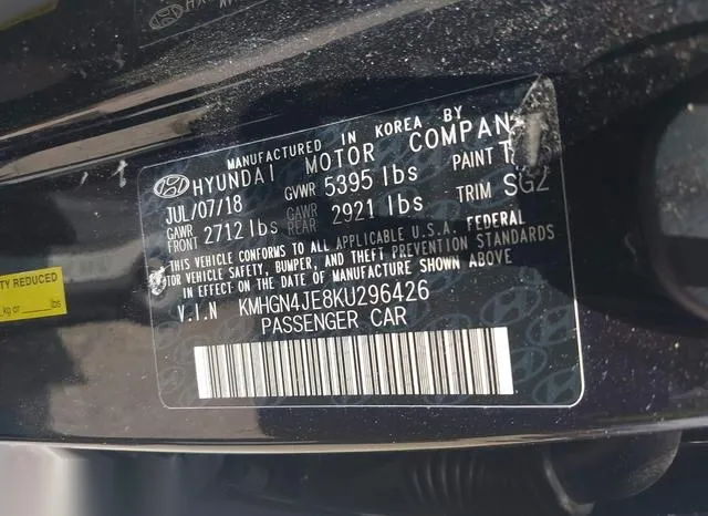 KMHGN4JE8KU296426 2019 2019 Genesis G80- 3-8 9