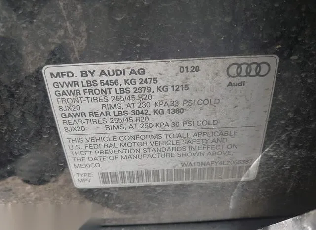 WA1BNAFY4L2055387 2020 2020 Audi Q5- Premium Plus 45 Tfsi Qu 9