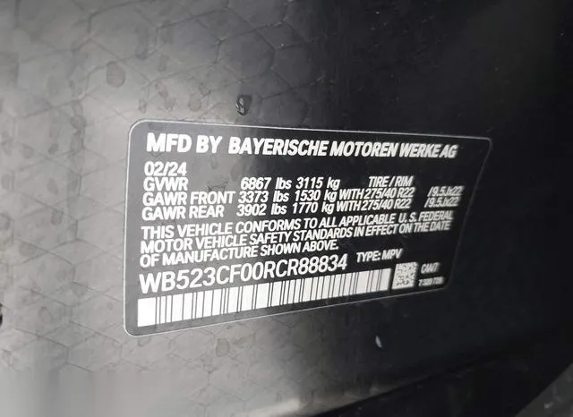 WB523CF00RCR88834 2024 2024 BMW IX- Xdrive50 9