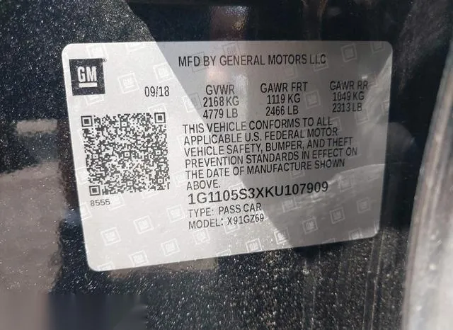 1G1105S3XKU107909 2019 2019 Chevrolet Impala- Premier 9