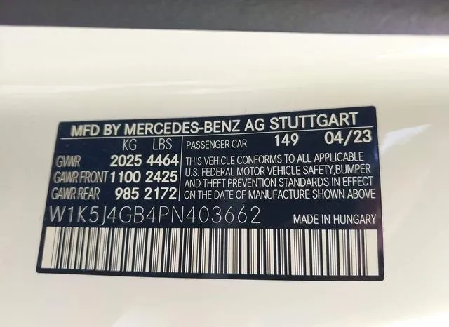 W1K5J4GB4PN403662 2023 2023 Mercedes-Benz Cla 250 Coupe 9