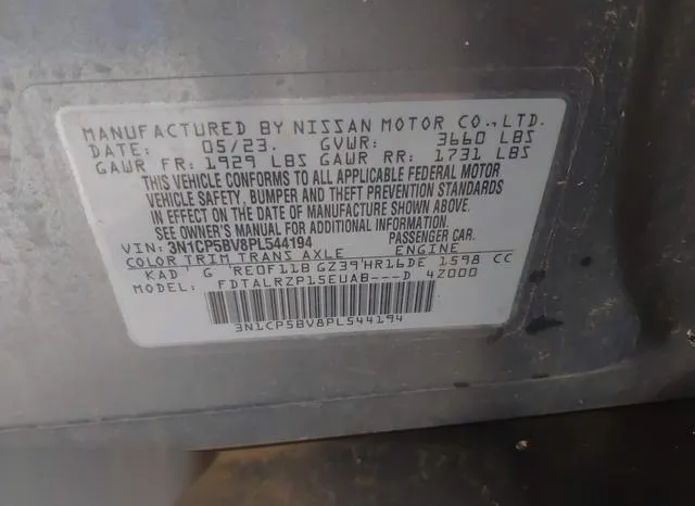 3N1CP5BV8PL544194 2023 2023 Nissan Kicks- S Xtronic Cvt 9