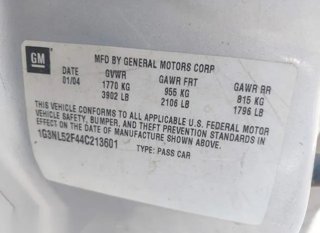 1G3NL52F44C213601 2004 2004 Oldsmobile Alero- GL1 9