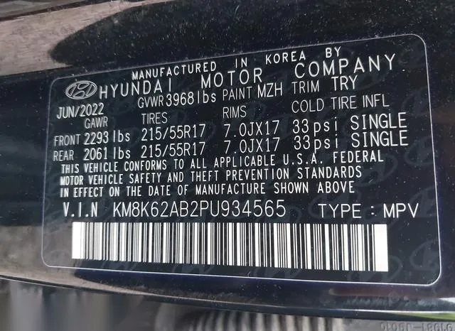 KM8K62AB2PU934565 2023 2023 Hyundai Kona- Sel 9