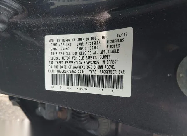 1HGCR2F72DA012784 2013 2013 Honda Accord- EX 9