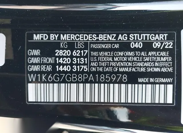 W1K6G7GB8PA185978 2023 2023 Mercedes-Benz S 580- 4Matic 9