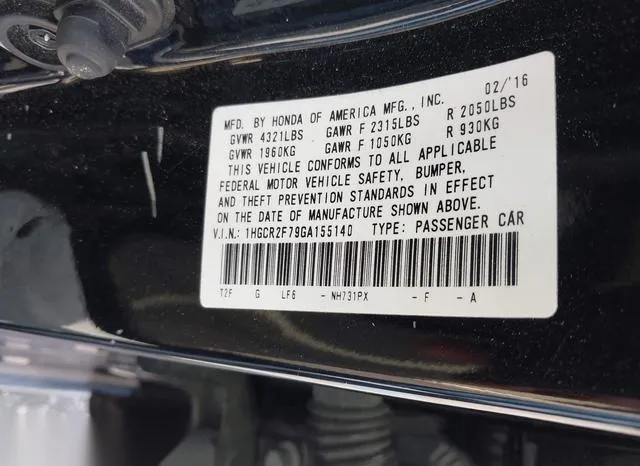 1HGCR2F79GA155140 2016 2016 Honda Accord- EX 9